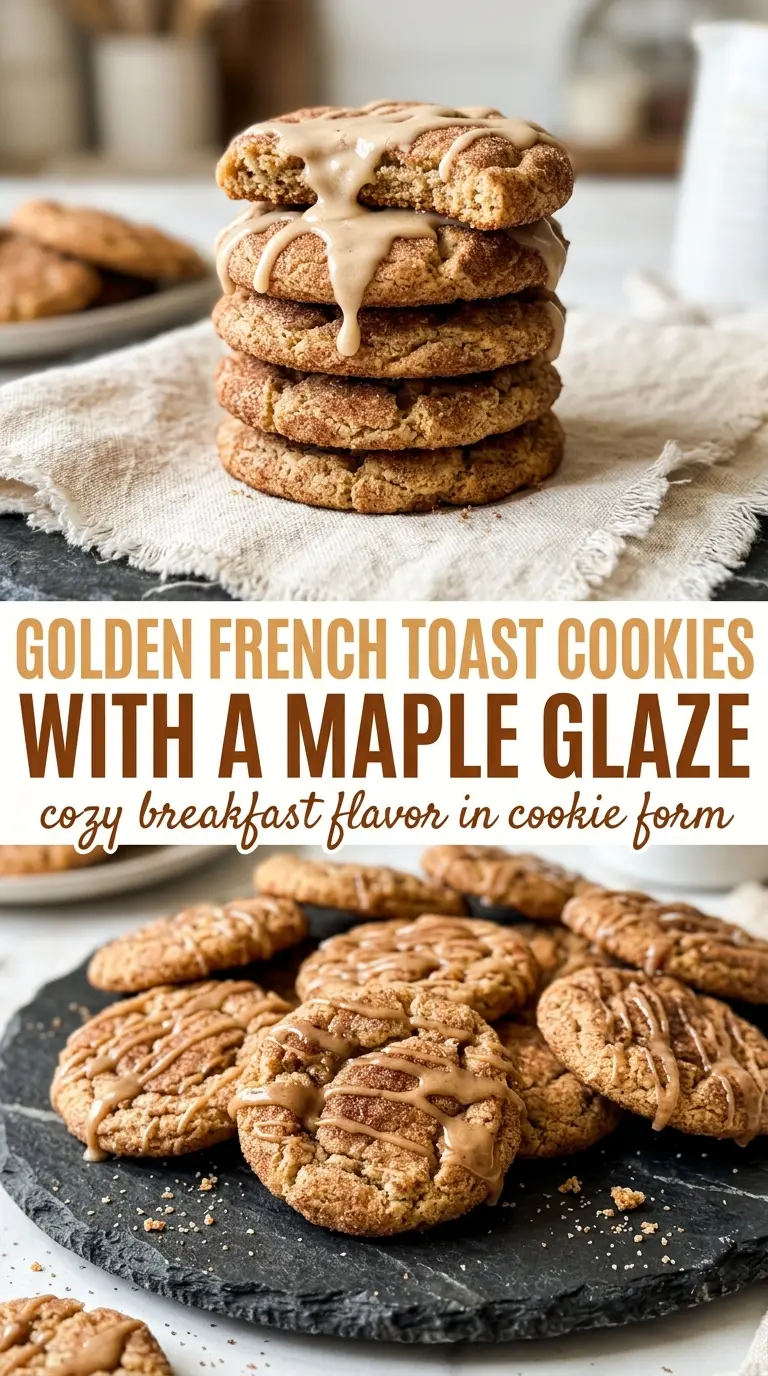 French Toast Cookies chewy cinnamon glazed