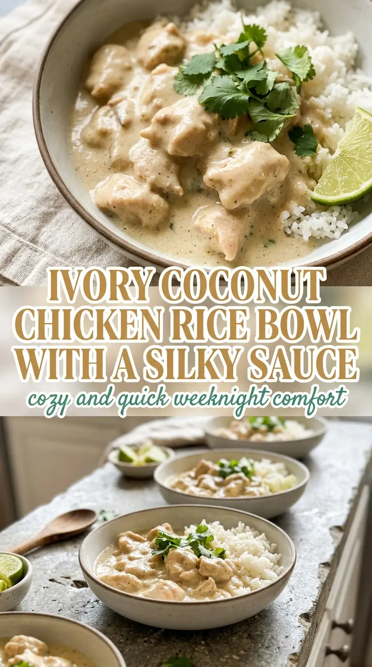Coconut Chicken Rice Bowl creamy coconut, golden chicken, jasmine rice