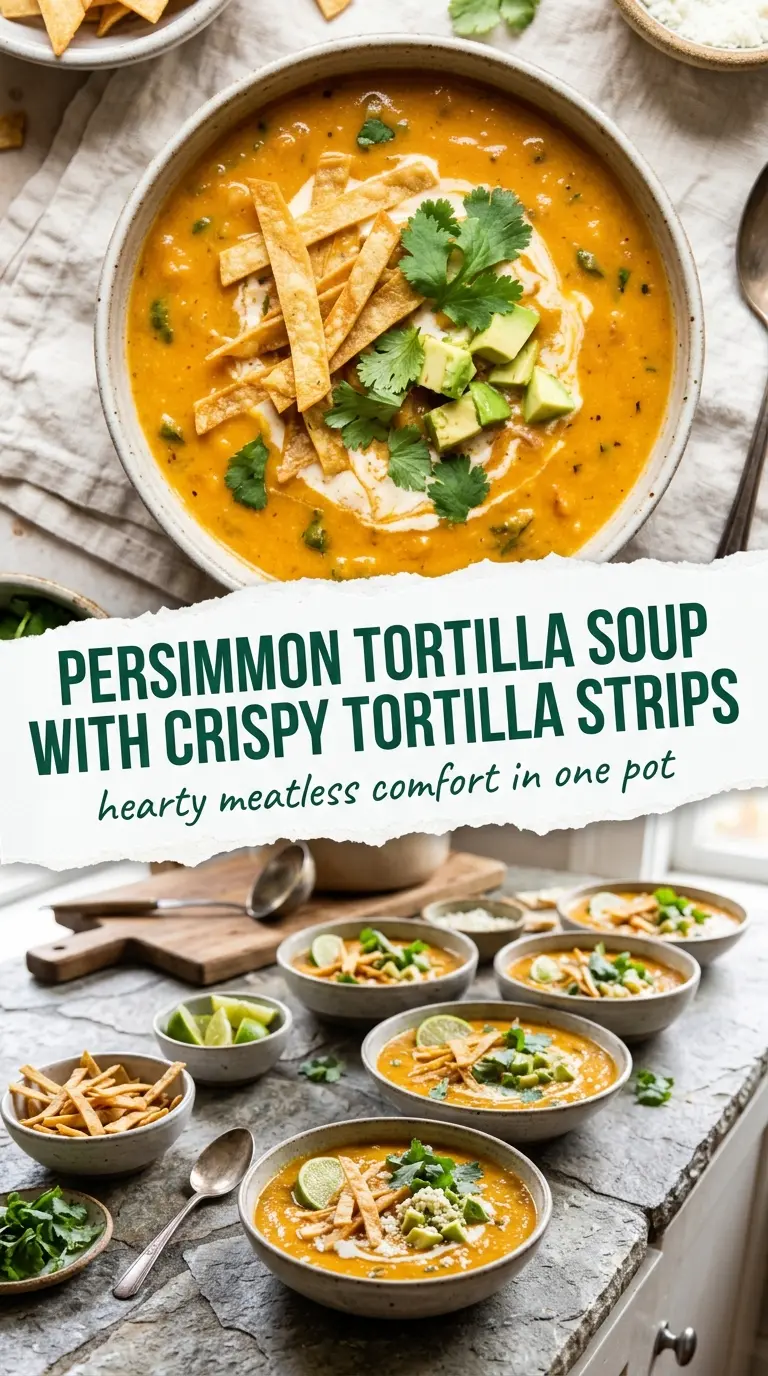 Vegetarian Tortilla Soup creamy vibrant crispy strips