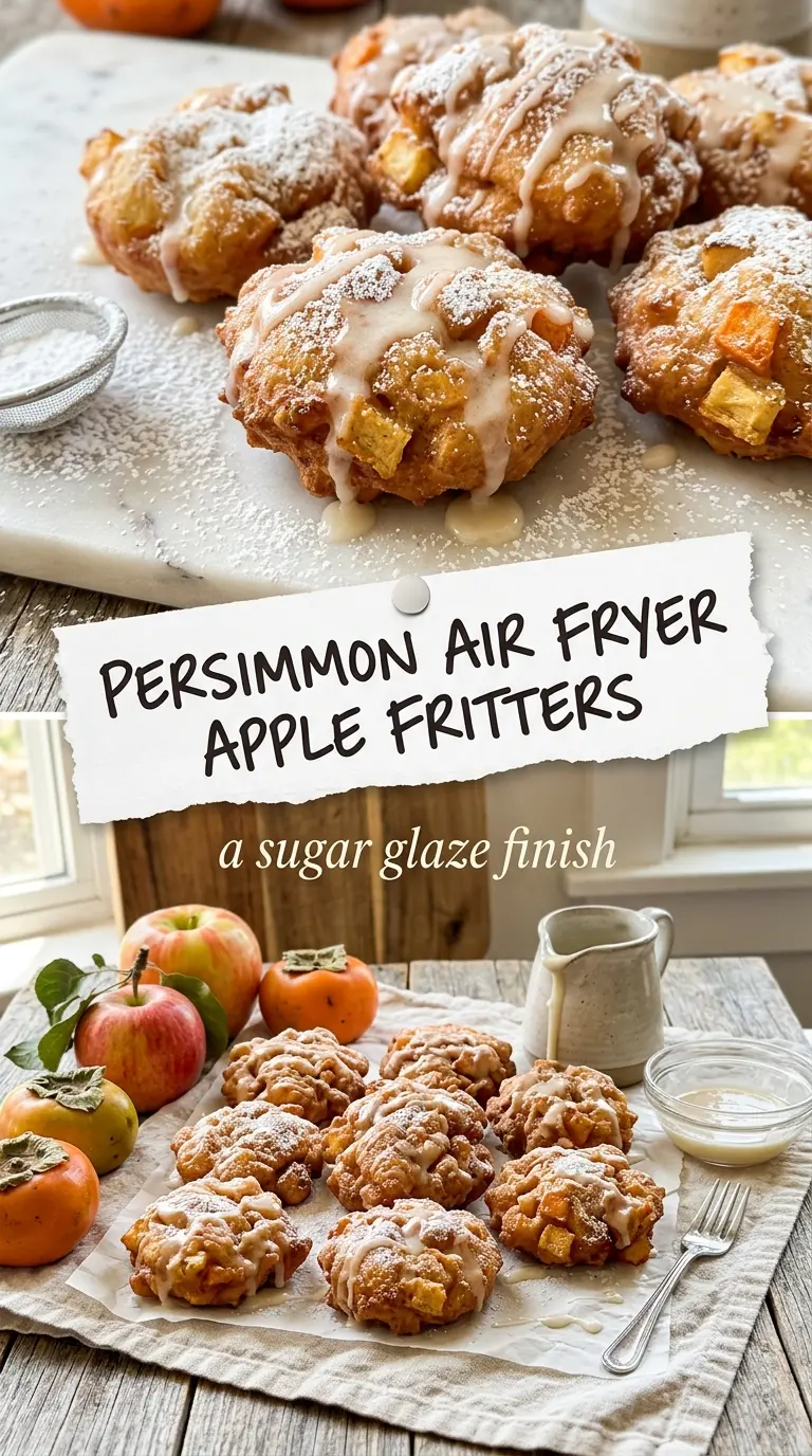 Crispy Air Fryer Apple Fritters golden glazed tender
