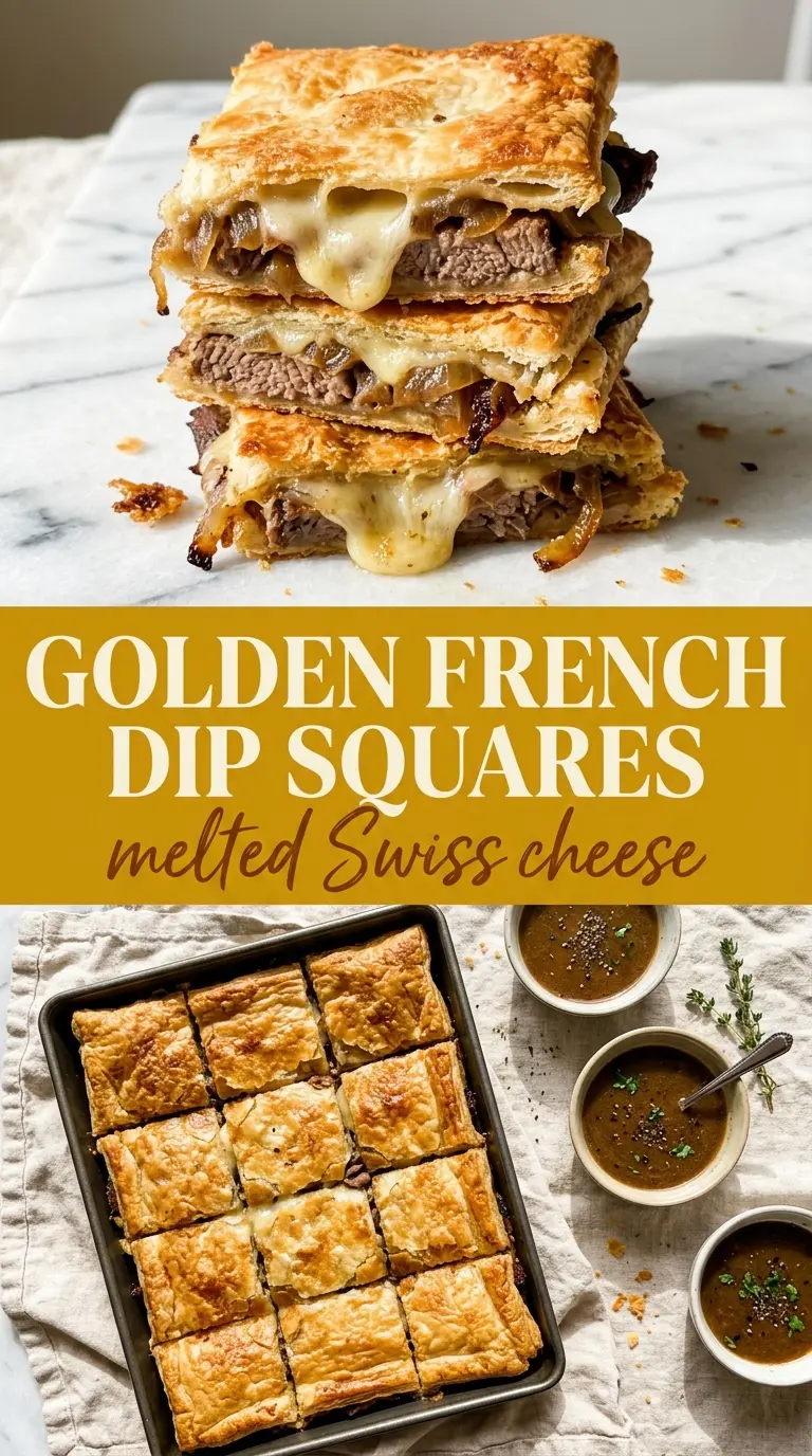 French Dip Squares flaky savory golden