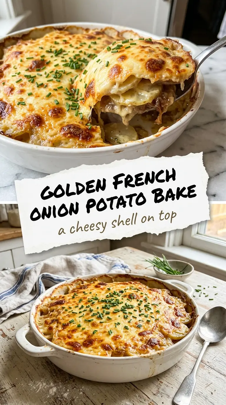 French Onion Potato Bake creamy cheesy