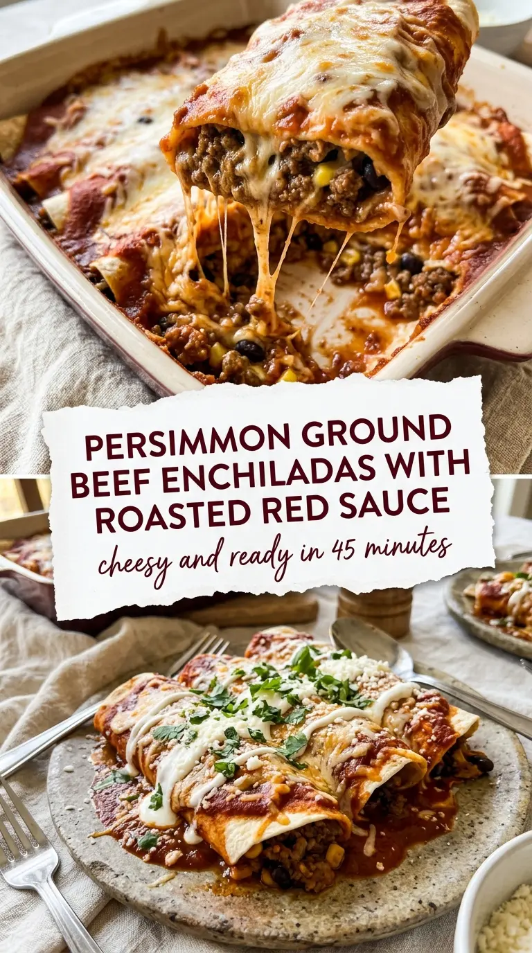 Ground Beef Enchiladas saucy melted cheese rolled