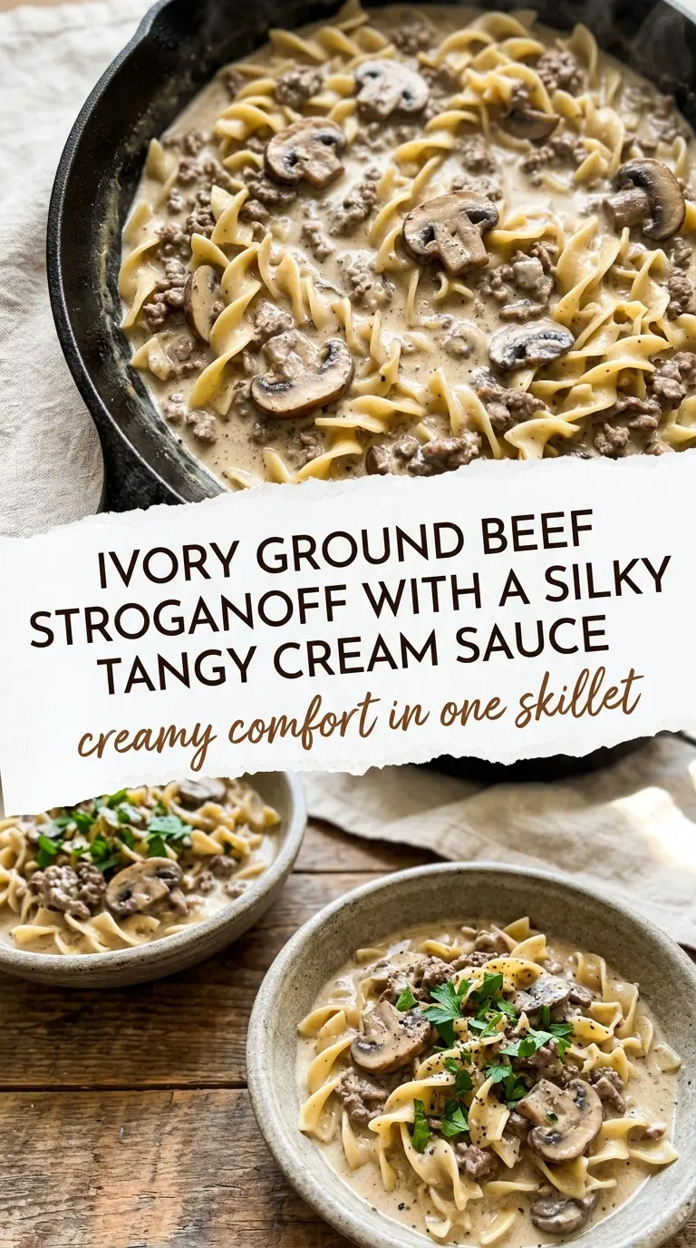 ground beef stroganoff creamy mushroom noodles