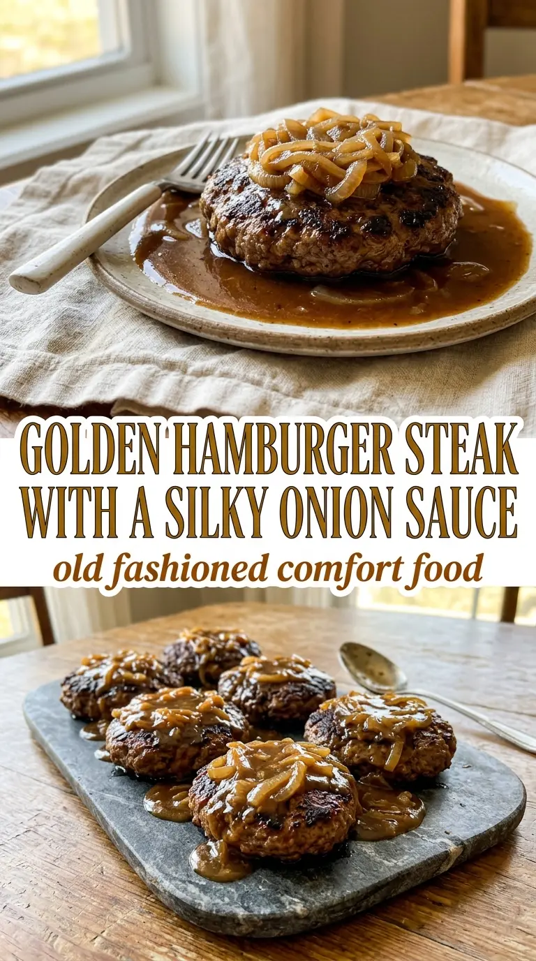 Hamburger Steak Onion Gravy savory glossy comforting