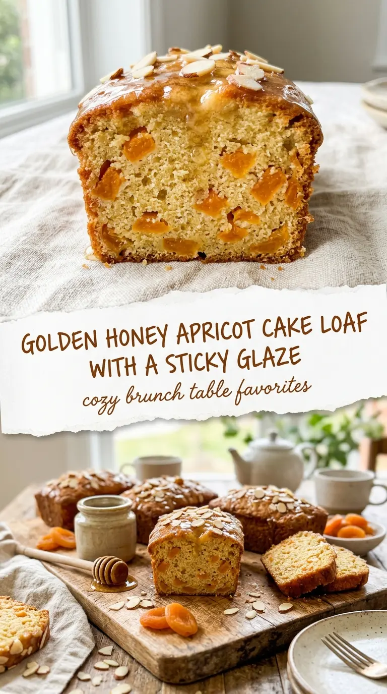 Honey Apricot Cake Loaf golden moist glossy glaze