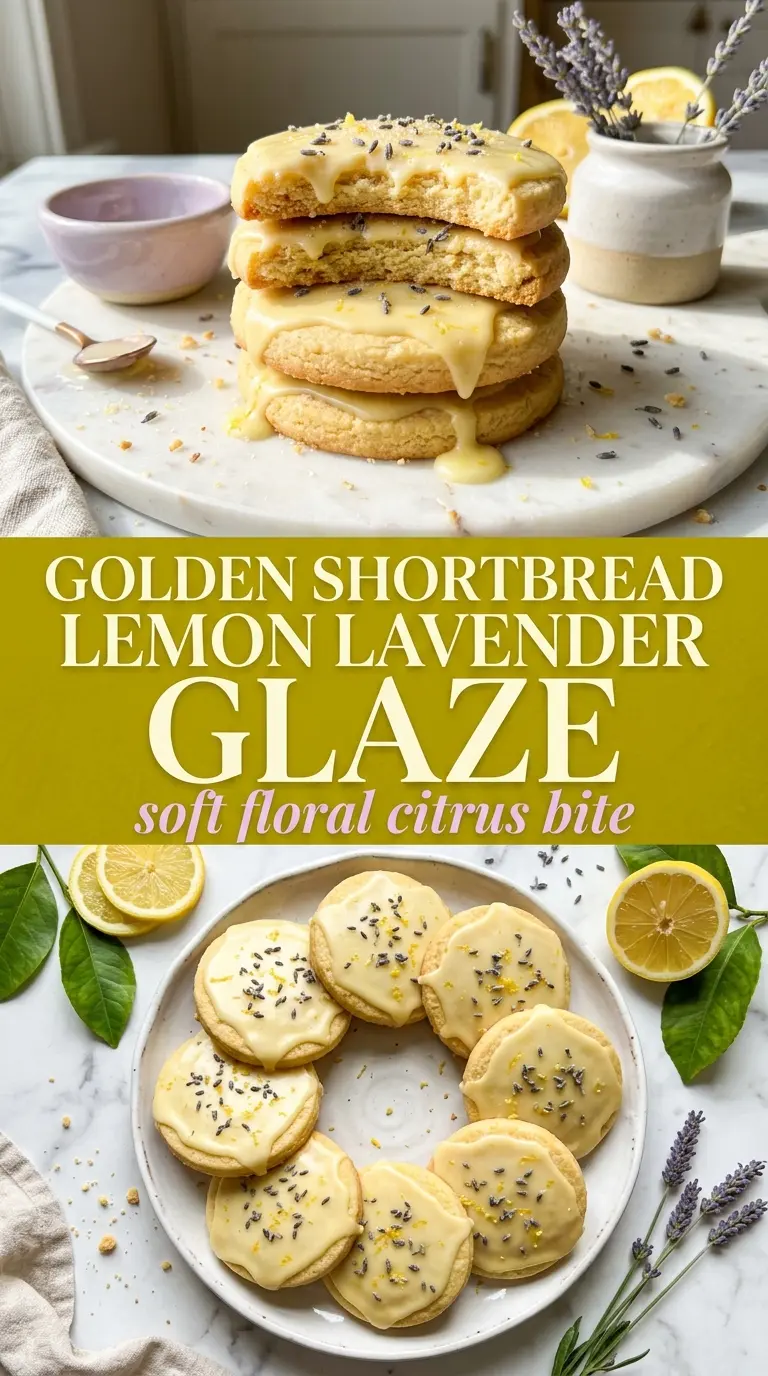 Iced Lemon Lavender Shortbread Cookies buttery citrus floral