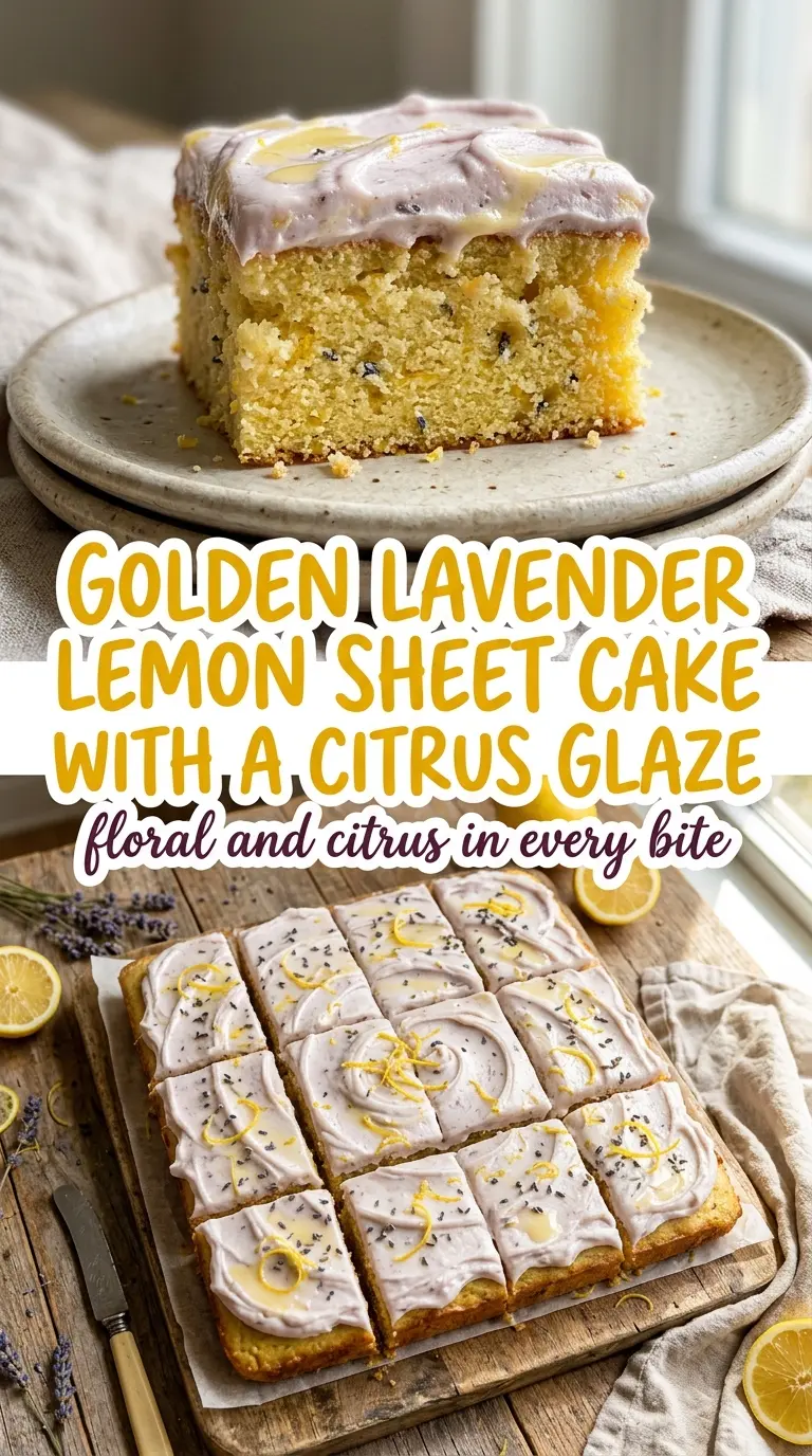 Lavender Lemon Sheet Cake pastel glazed delicate