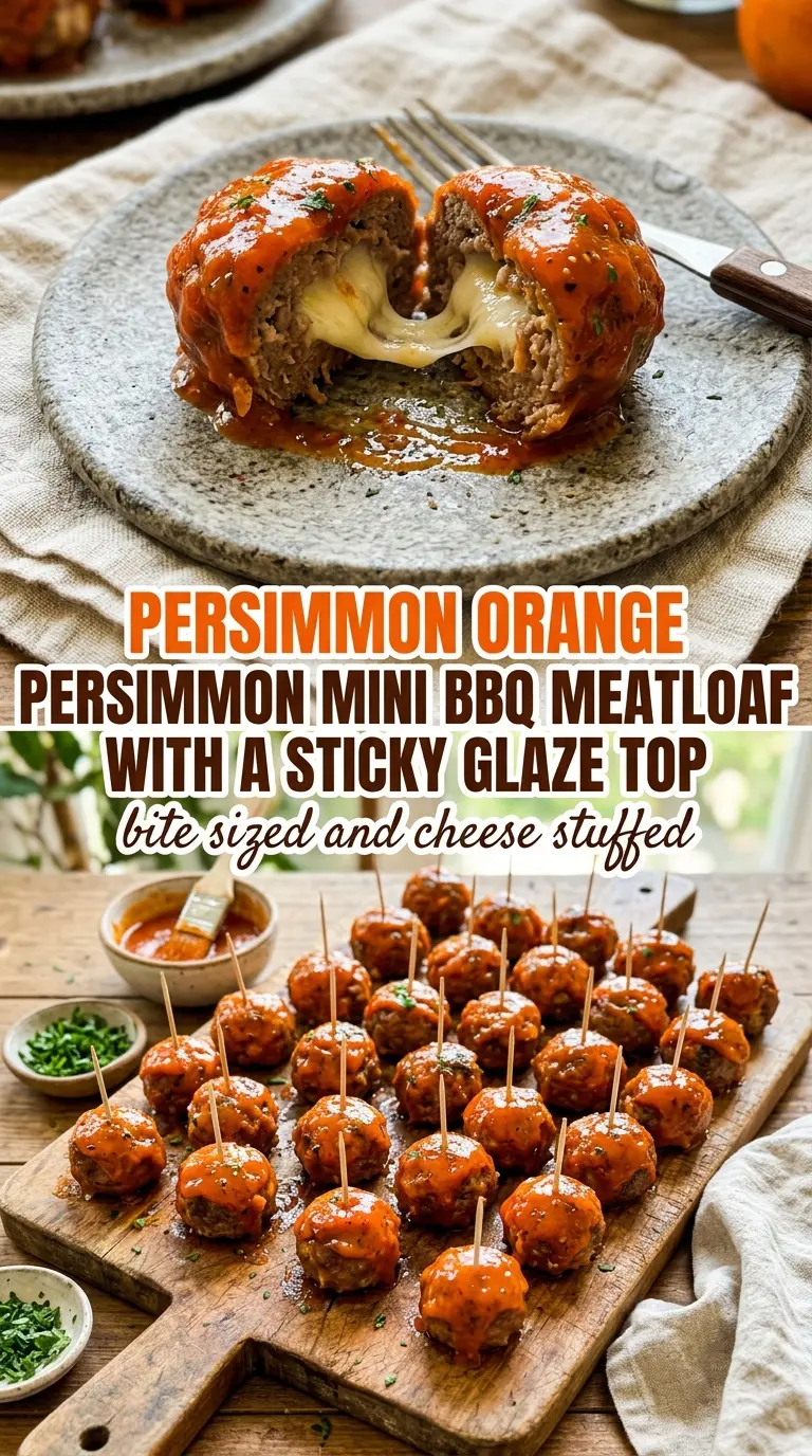 Mini BBQ Meatloaf cheesy baked glazed