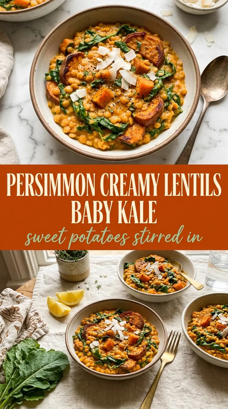 One Pan Creamy Lentils With Sweet Potatoes And Kale creamy cozy