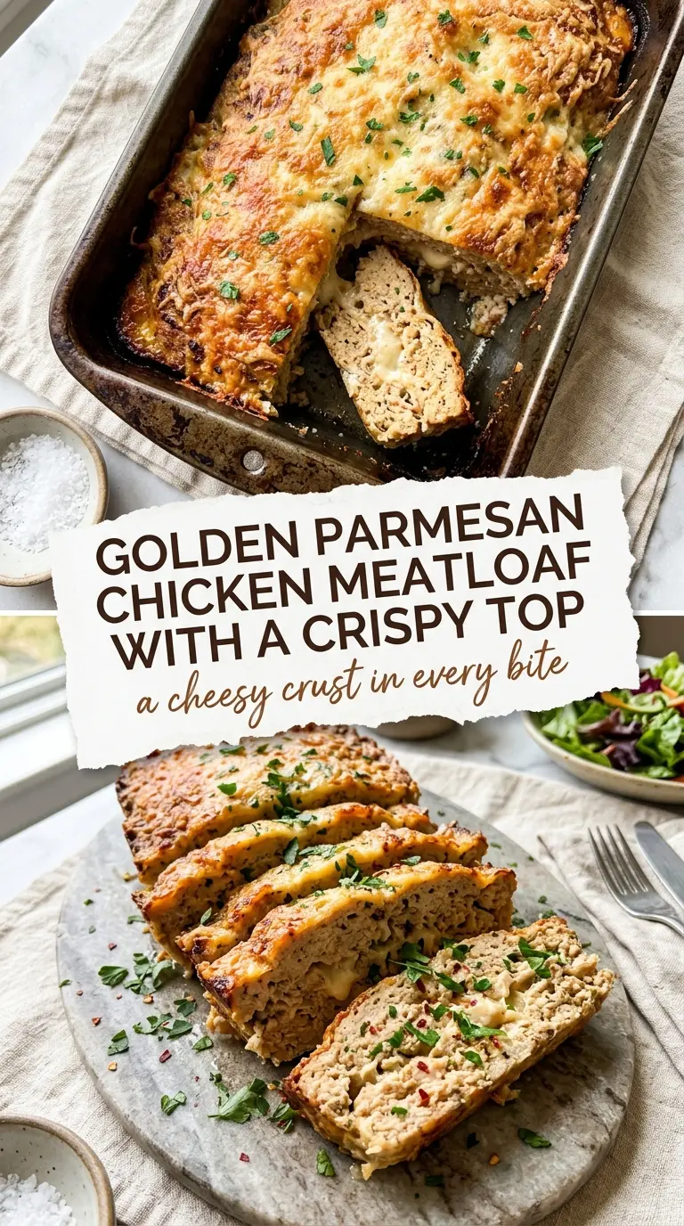 Parmesan Chicken Meatloaf juicy cheesy golden