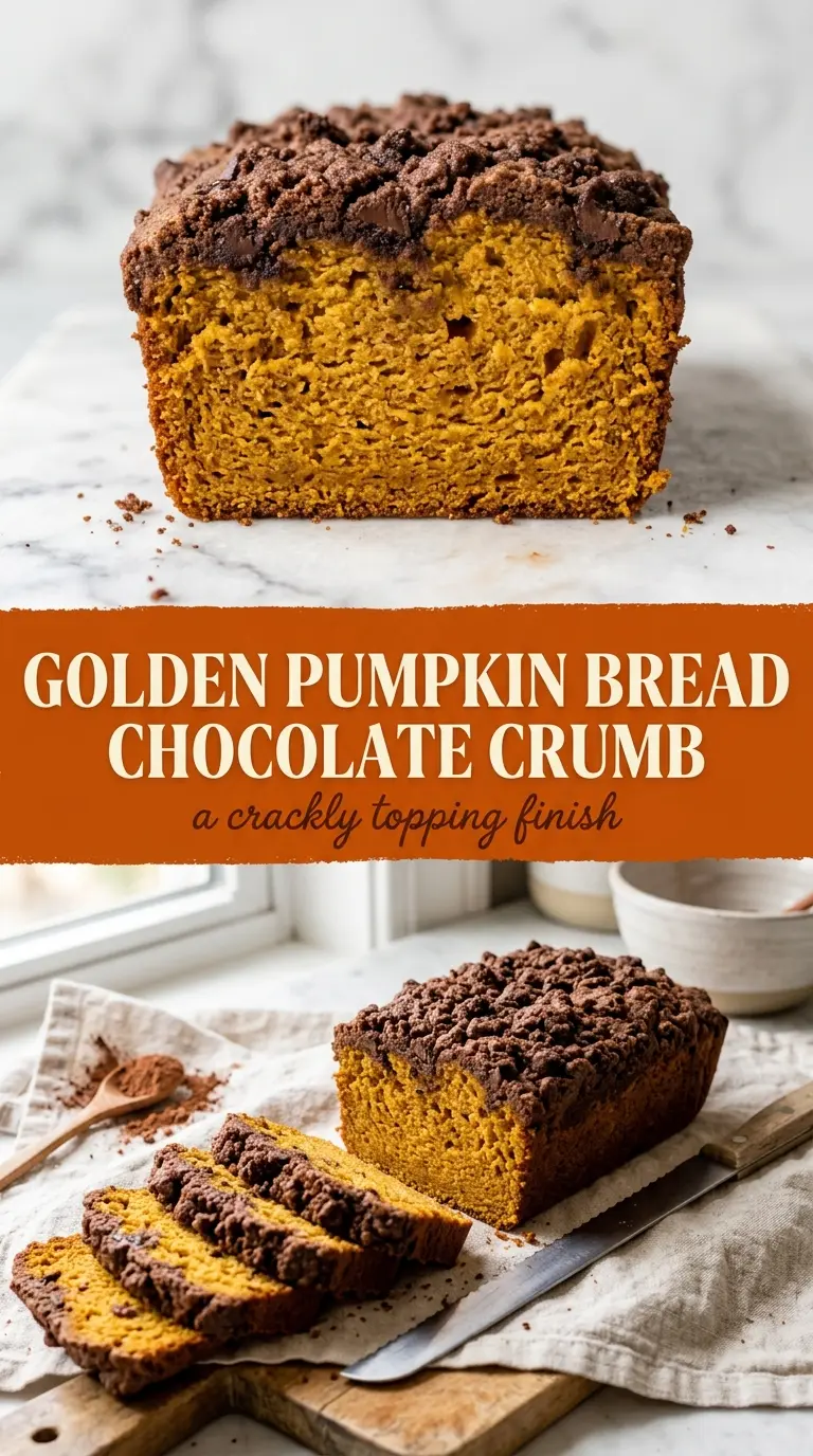 Pumpkin Bread With Chocolate Streusel moist spiced crumb