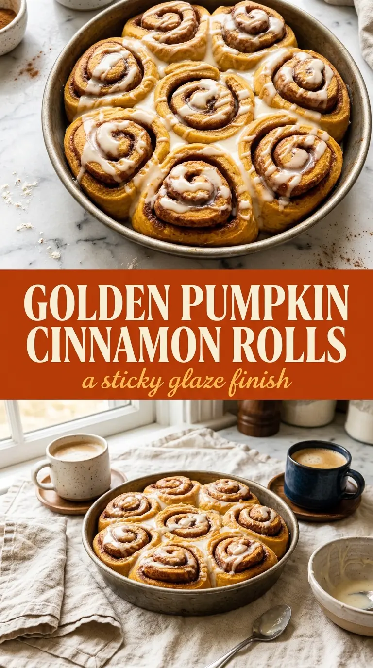 Pumpkin Cinnamon Rolls gooey spiced glazed swirl