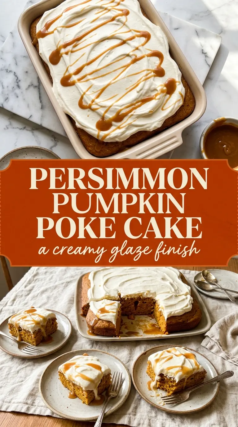 Pumpkin Poke Cake moist spiced creamy soaked