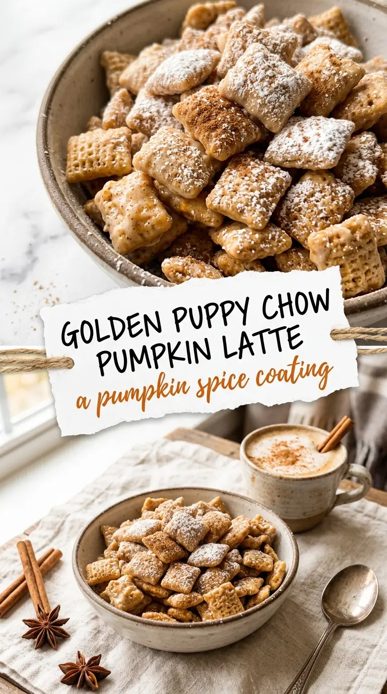 Pumpkin Spice Latte Puppy Chow crunchy spiced snack