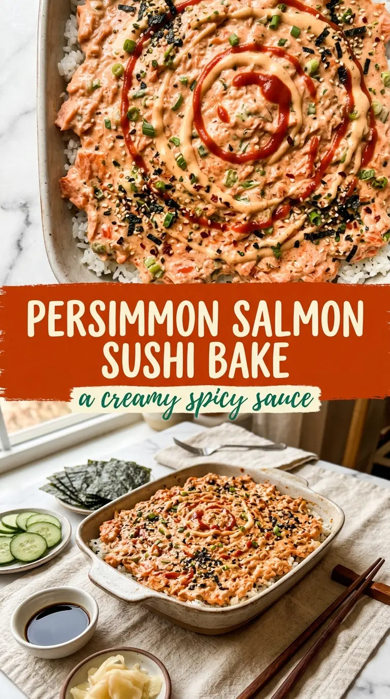 Salmon Sushi Bake creamy spicy furikake