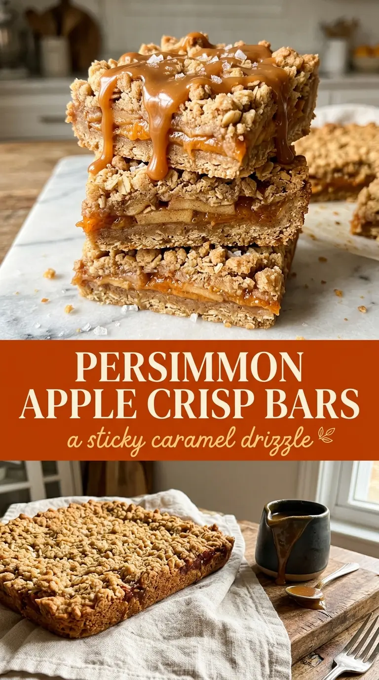Salted Caramel Apple Crisp Bars, buttery, crumbly, caramel-drizzled