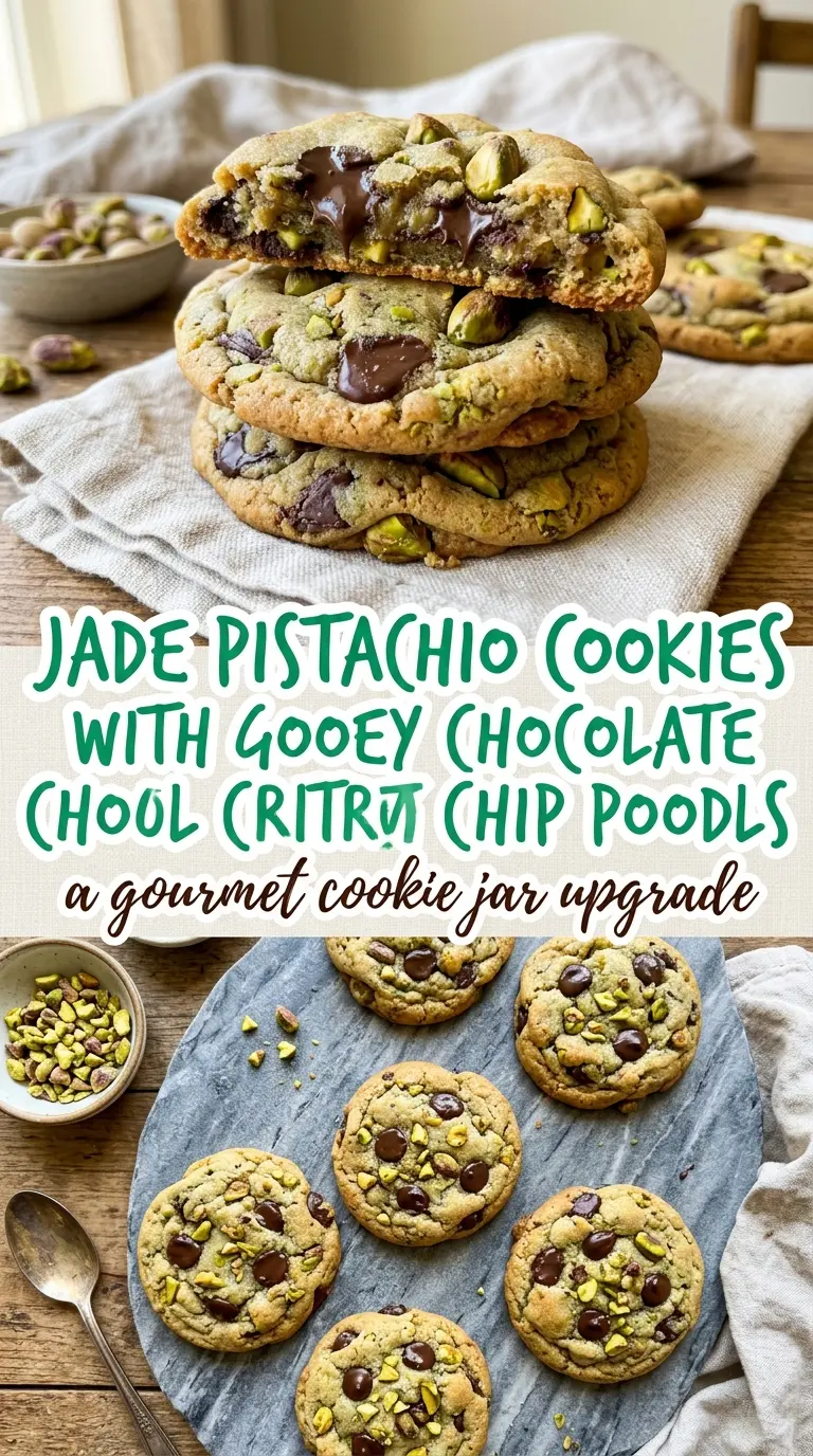 Pistachio Chocolate Chip Cookies chewy golden salted