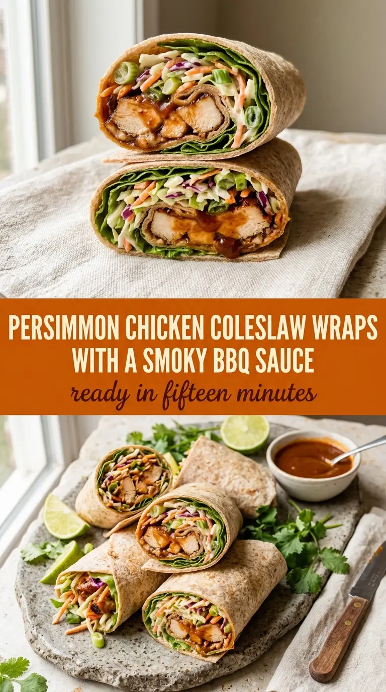 Smoky BBQ chicken wraps crunchy coleslaw