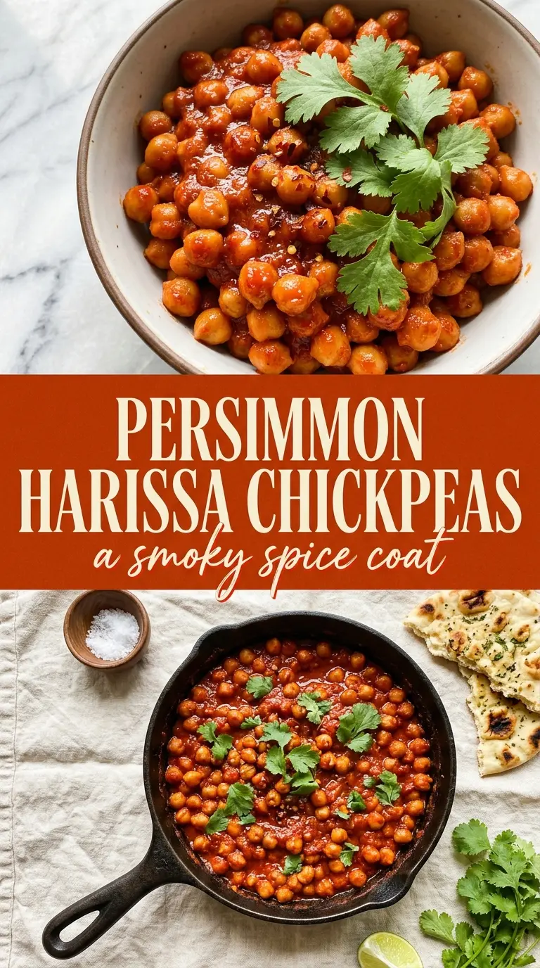 Spicy Harissa Chickpeas smoky saucy skillet